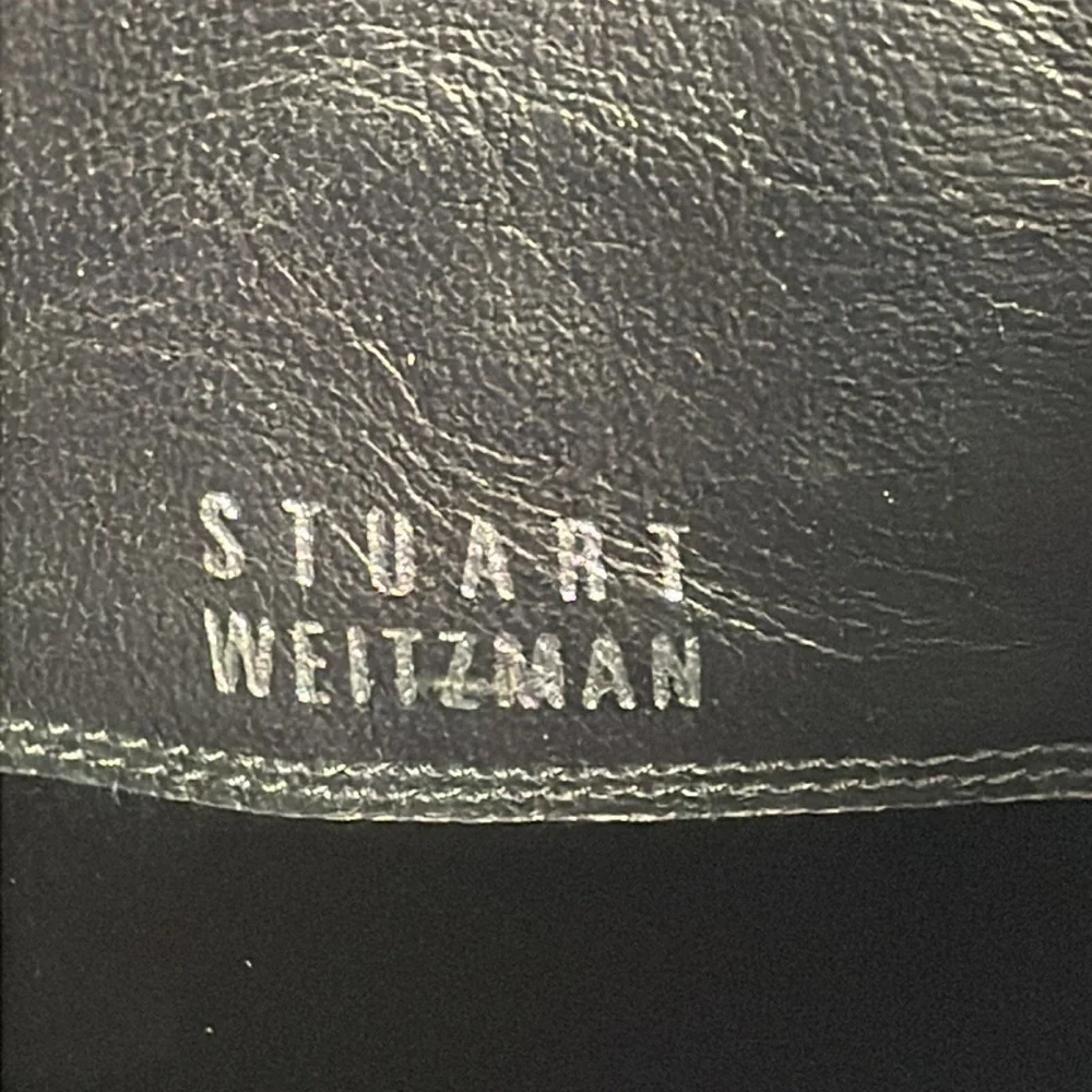 Stuart Weitzman Velvet Croco Nero Black Knee High Riding Boot Sz 35